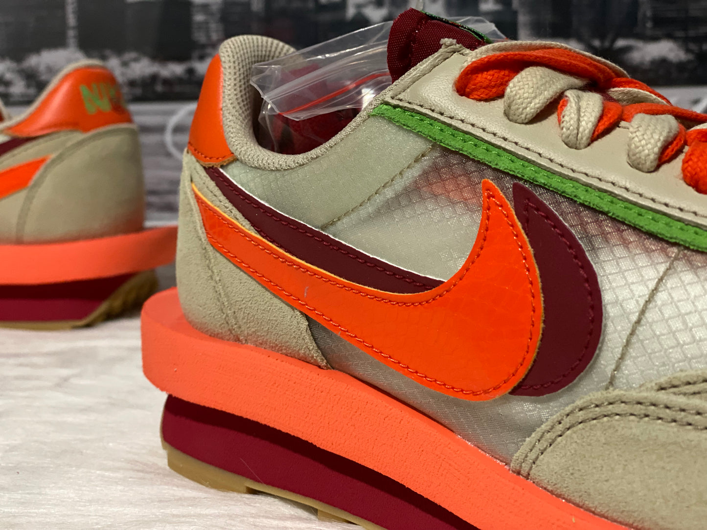 NIKE LD WAFFLE SACAI CLOT NET ORANGE BLAZE DH1347-100